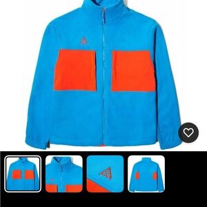 Nike ACG Imperial Blue Fleece Jacket with Orange Pockets